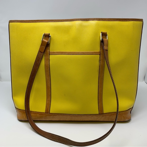 Dooney & Bourke | Cynthia Pebbled Yellow Leather Tote - Picture 3 of 13